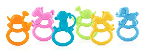 Nuby 2-Pack ZooLoops Teethers, Colors May Vary