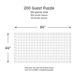 Hygloss Products Blank Community Puzzle - Create-A-Size - Fun Group Activity - Great for Parties, Weddings, Classroom, Office & More - 84” x 44” - 200 Center Pieces - 200 Guests