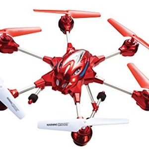 SkyRover Hexa 6.0 Drone with Video Camera and Wireless Remote - Red