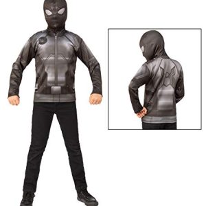 Boys Spider-Man Far From Home Black Stealth Shirt And Mask Costume