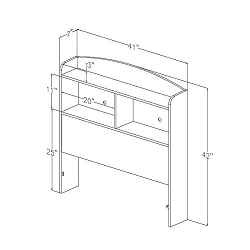 South Shore Logik Bookcase Headboard-Twin-Pure White