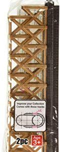 LEC Battery Operated Train Accessory - Track No. 19 Straight Elevated Train Track Brown - 8 Pieces