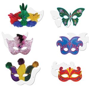 Creativity Street Die Cut Mardi Gras Paper Masks, Assorted Designs, 24 Pack (AC4651)