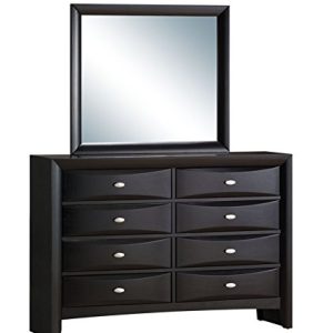 Roundhill Furniture Blemerey Fully Assembled Dresser and Mirror, Black