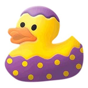 Amscan 399936 Easter Rubber Duck, 2 1/4 x 2 inches, Yellow and Purple