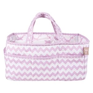 Trend Lab Orchid Bloom Storage Caddy - Nursery Essential and Organizer, Purple/White