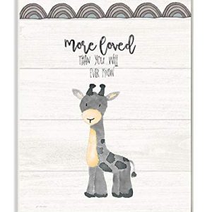 Stupell Industries More Loved Giraffe Cartoon Family Design Wall Plaque, 10 x 15, Multi-Color