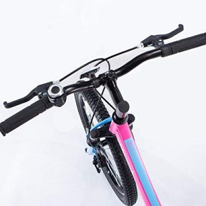 Royalbaby Boys Girls Kids Bike Explorer 20 Inch Bicycle for 7-12 Years Old Front Suspension Aluminum Child's Cycle with Disc Brakes Blue Pink