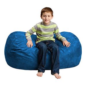 Chill Sack Bean Bag Chair: Large 4' Memory Foam Furniture Bag and Large Lounger - Big Sofa with Soft Micro Fiber Cover - Royal Blue