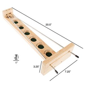 Hey! Play! Shoot The Shot Table Top Game-Drinking Game of Skill and Coordination Vintage Style Wooden Game-Fun Party Activity
