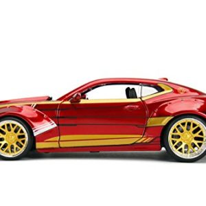 Jada Toys Marvel Iron Man & 2016 Chevy Camaro Die-cast Car, 1:24 Scale Vehicle & 2.75" Collectible Metal Figurine
