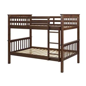 WE Furniture Twin Bunk Bed, Walnut