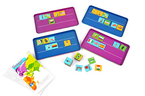 The Purple Cow Magnetic to Go Backpack World Rummy Travel Game - Magnet Board Game Set for Both at Home & in The Car & On The Go - for Traveler Kids - 7-Year-Old & Up - Traveling Adults - 50 Mag
