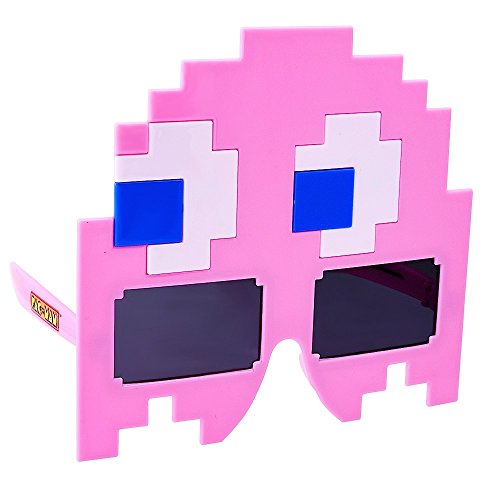 Sunstaches Pacman Pink Ghost Sunglasses, Party Favors, UV400