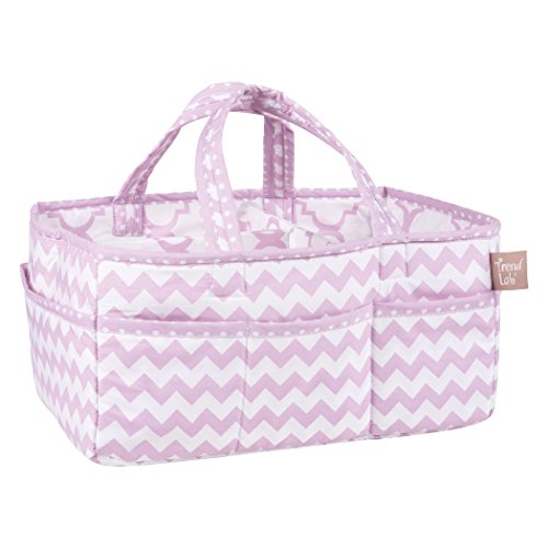 Trend Lab Orchid Bloom Storage Caddy - Nursery Essential and Organizer, Purple/White