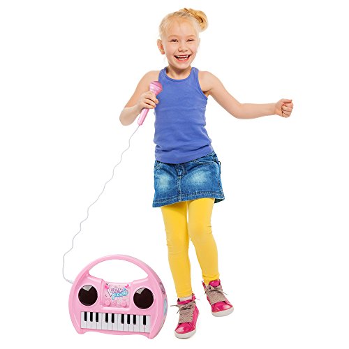 Kids Karaoke Machine with Microphone, Includes Musical Keyboard & Lights - Battery Operated Portable Singing Machine for Boys and Girls by Hey! Play!