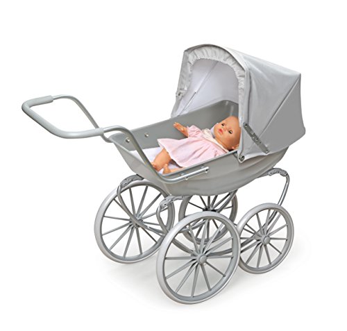 Badger Basket London Doll Pram ,fits American Girl Dolls, Gray