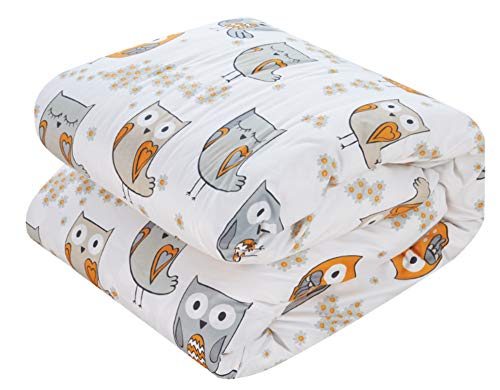 Chic Home Forest 6 Piece Reversible Comforter Cute It's A Hoot Owl Friends Youth Design Bed in a Bag-Sheet Set Decorative Pillow Sham Included, Twin, Grey