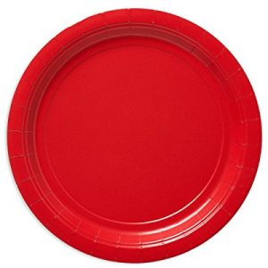 American Greetings Red Party Supplies, Round Paper Dinner Plates (20-Count)