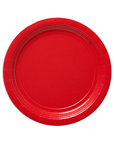 American Greetings Red Party Supplies, Round Paper Dinner Plates (20-Count)
