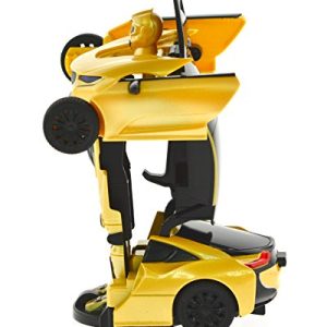ICS CIS 1:32 Die Cast Transformable Car to Robot with Sound/Light Vehicle, Yellow