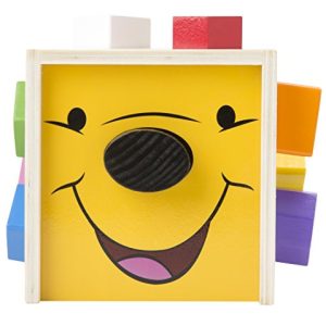 Melissa & Doug Disney Baby Winnie the Pooh Wooden Shape Sorting Cube - Educational Toy With 9 Shapes