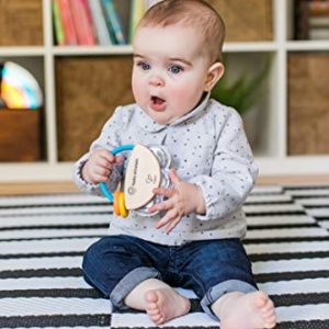 Baby Einstein Tiny Tambourine Wooden Musical Toy, 3 Months +