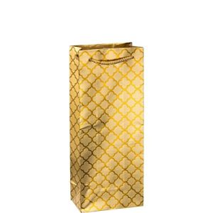 Amscan 168018.19 Bag, 12 7/8 x 5 1/4 x 3 3/16 Inches, Gold