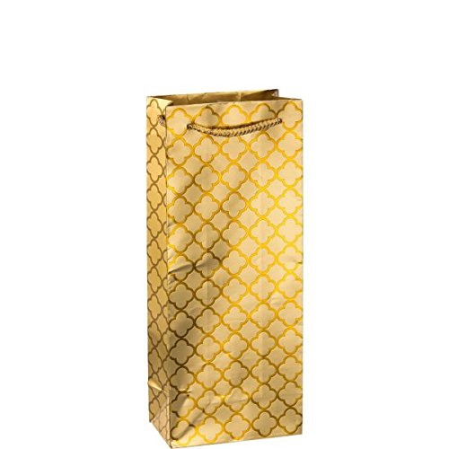 Amscan 168018.19 Bag, 12 7/8 x 5 1/4 x 3 3/16 Inches, Gold