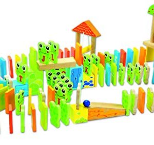Wooden Domino Frog 100Piece Set - Premium Toy Designed for Kids, Ages 3 & Up. A Small Foot Design