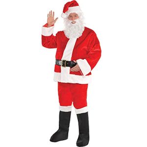 amscan Red Plush Santa Suit - XXX-Large (Up to 58" Chest)