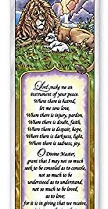Amia Prayer of St. Francis Assisi Beveled Glass Décor Panel, 16", Multicolor