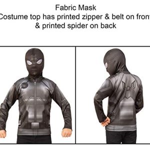 Boys Spider-Man Far From Home Black Stealth Shirt And Mask Costume