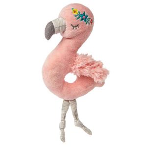 Mary Meyer Stuffed Animal Soft Toy Baby Rattle, 6-Inches, Tingo Flamingo
