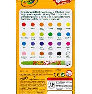 Crayola Mini Twistables Crayons, 24 Classic Colors Non-Toxic Art Tools for Kids & Toddlers 3 & Up, Great for Kids Classrooms Or Preschools, Self-Sharpening No-Mess Twist-Up Crayons