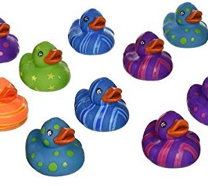 Rhode Island Novelty 2 Inch Multi-Color Pattern Rubber Duck (12 Piece)