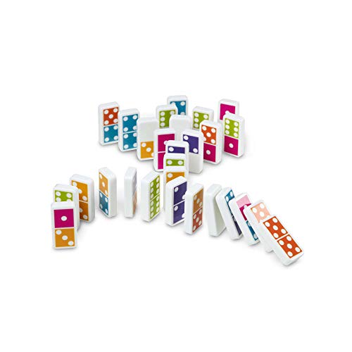 Melissa & Doug Dominoes Tabletop Game (28 Tiles in Wooden Storage Box, Great Gift for Girls and Boys - Best for 4, 5, 6 Year Olds and Up)