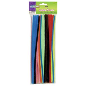 Creativity Street Chenille Stems/Pipe Cleaners 12 Inch x 6mm 100-Piece, Assorted Colors