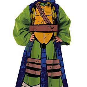 Nickelodeon Youth Comfy Throw Blanket with Sleeves Teenage Mutant Ninja Turtles, Being Leo, Multi Color