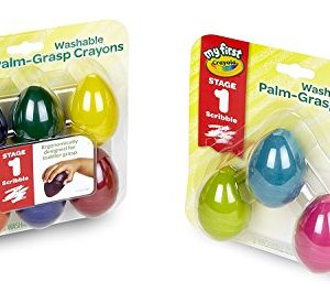 Crayola Washable Palm Grasp Crayons, Amazon Exclusive, 9ct, Toddler Toys, Gift