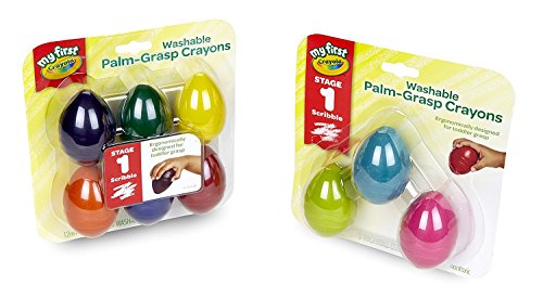 Crayola Washable Palm Grasp Crayons, Amazon Exclusive, 9ct, Toddler Toys, Gift