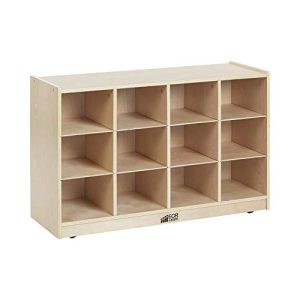 ECR4Kids Birch 12 Cubbie Tray Cabinet