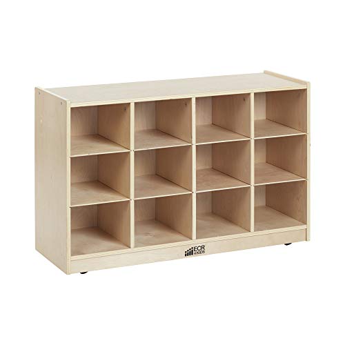 ECR4Kids Birch 12 Cubbie Tray Cabinet