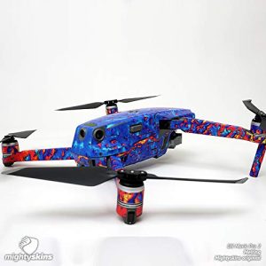 MightySkins Skin Compatible With DJI Mavic 2 Pro or Zoom - Green Flames | Protective, Durable, and Unique Vinyl Decal wrap cover | Easy To Apply, Remove, and Change Styles | Made in the USA