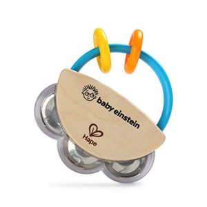 Baby Einstein Tiny Tambourine Wooden Musical Toy, 3 Months +