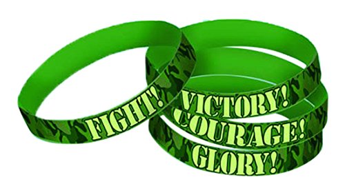 Amscan 399056 Supplies Camouflage Rubber Bracelet, Party Favor, Pack of 6