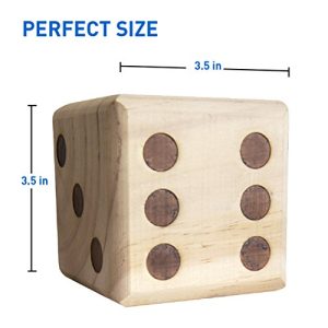EasyGoProducts Large DICE Game – Giant Wooden Yard DICE Set – DICE with Bag DICE Games Kids – Great Lawn and Family Game
