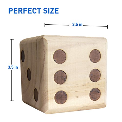 EasyGoProducts Large DICE Game – Giant Wooden Yard DICE Set – DICE with Bag DICE Games Kids – Great Lawn and Family Game