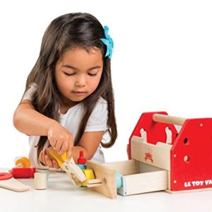 Le Toy Van Tool Box 12Piece Set Premium Wooden Toys for Kids Ages 3 Years & Up, Multi