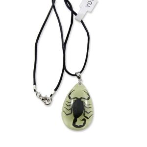 REALBUG Black Scorpion Glow in The Dark Necklace, Small